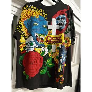 Ozzy Osbourne All Over Print Rare Vintage T-shirt Reprint Hanes Tag